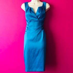 Jessica Howard Blue Sleeveless Ruched Dress - Sz 6
